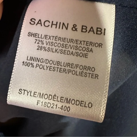 Sachin & Babi Velvet Long Sleeve Brinker Cocktail Dress Size 14 - Picture 5 of 6